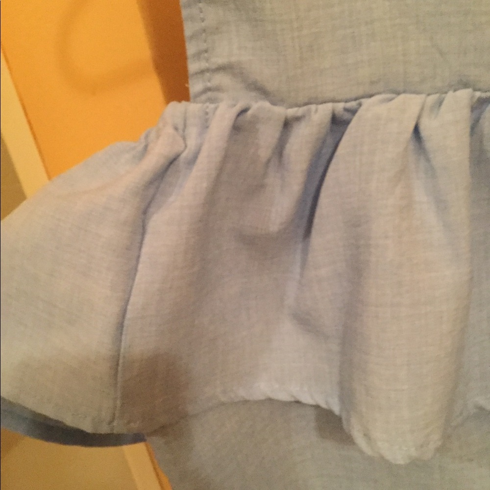 Blue Off Shoulder Ruffle - Picture 4 of 5